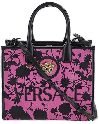 Versace Logo-plaque Tote Bag - Purple