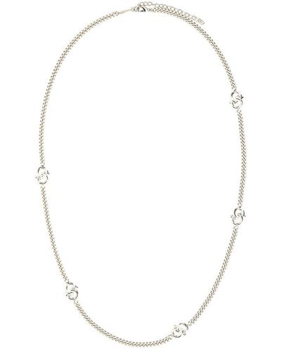 Ferragamo Gancini Chain Necklace - White