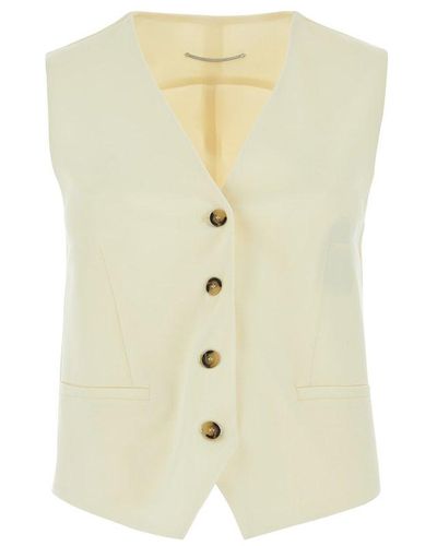 PT Torino Single-breasted Tailored Waistcoat - White