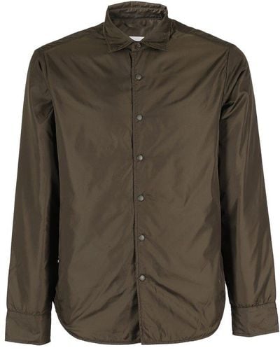 Aspesi Collared Button-up Shirt Jacket - Green