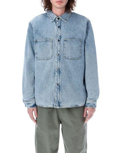 Stussy Sherpa Lined Denim Shirt - Blue