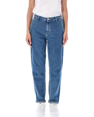 Carhartt WIP Pierce Logo Patch Straight Leg Jeans - Blue