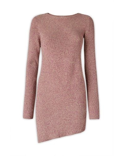 REMAIN Birger Christensen Asymmetric Hem Knitted Dress - Pink