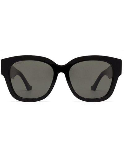Gucci Low Nose Bridge Round Frame Sunglasses - Gray