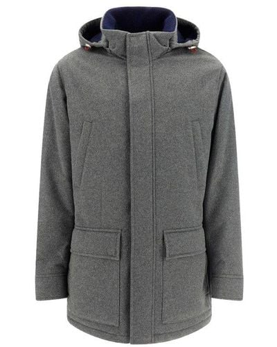 Brunello Cucinelli Hooded Coat - Gray
