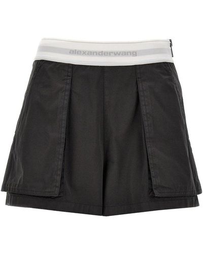 Alexander Wang High-waisted Cargo Rave Shorts - Black