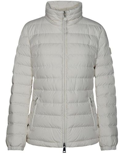 Moncler High Neck Quilted Jacket - Gray