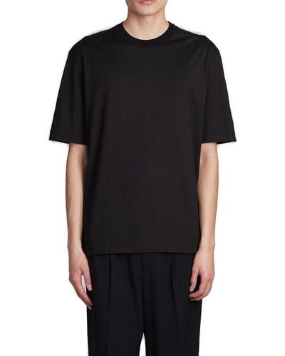 Zegna Short-sleeved Crewneck T-shirt - Black