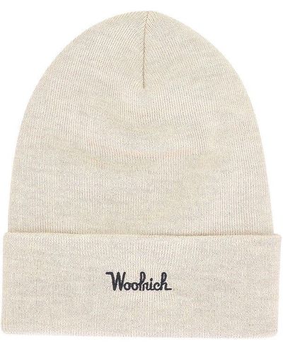 Woolrich Embroidered Beanie - Natural