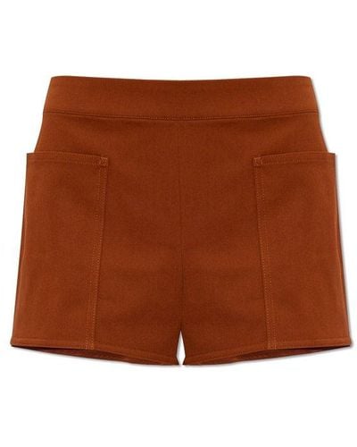 Max Mara Riad Cotton Shorts - Brown