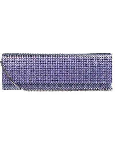 AMINA MUADDI Paloma Embellished Chain-linked Clutch Bag - Purple