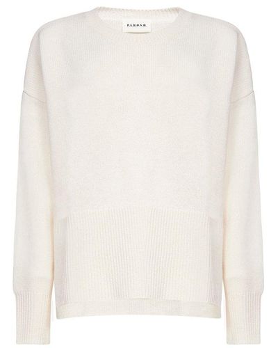P.A.R.O.S.H. Side Slit Knitted Sweater - White