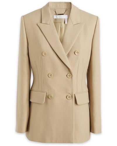 Chloé Double Breasted Buttoned Blazer - Natural