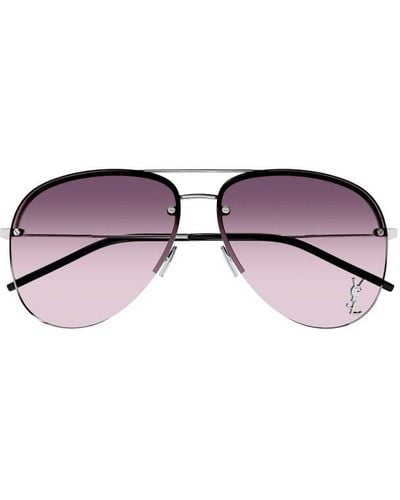 Saint Laurent Classic Aviator Frame Sunglasses - Purple