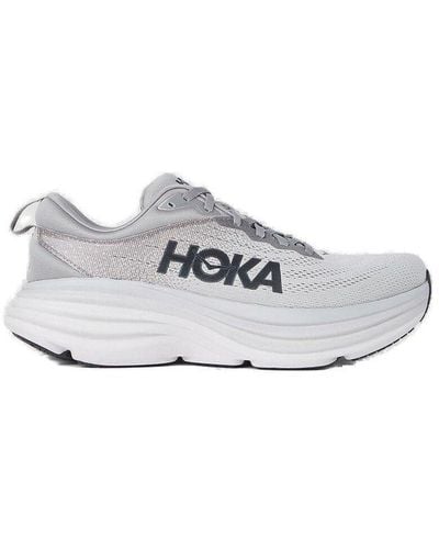 Hoka One One Logo Printed Lace-up Sneakers - White