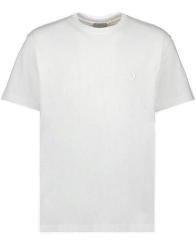Dior Cd Embroidered Crewneck T-shirt - White