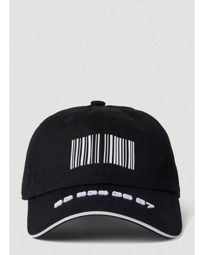 VTMNTS Barcode-printed Curved Peak Baseball Cap - Black