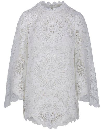 Zimmermann Chintz Dolly Laced Top - Grey
