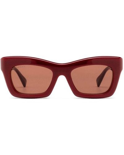 Gucci Specialized Fit Rectangular Sunglasses - Pink
