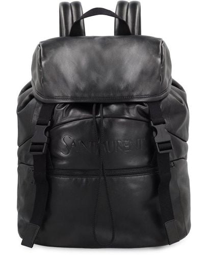 Saint Laurent Leather Backpack - Black