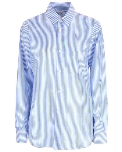 Comme des Garçons Striped Long-sleeved Shirt - Blue
