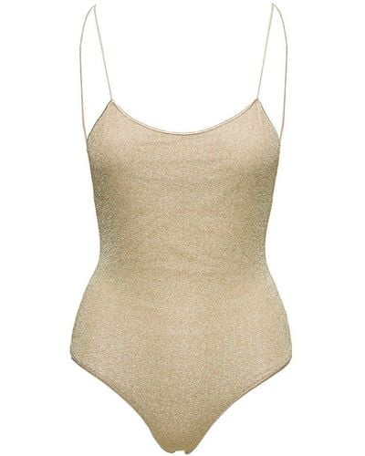 Oséree 'lumière Maillot' Swimsuit With Open Back In Lurex - Natural