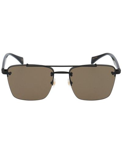 Yohji Yamamoto Rimless Square Sunglasses - Brown