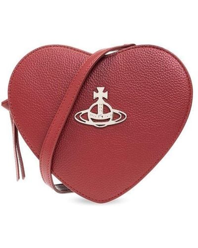 Vivienne Westwood Louise Heart Orb Plaque Shoulder Bag - Red