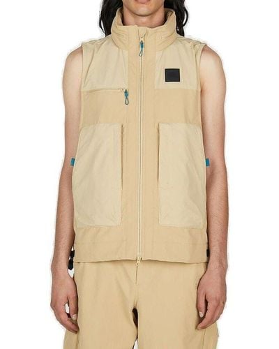The North Face Logo Patch Zipped Vest - Natural