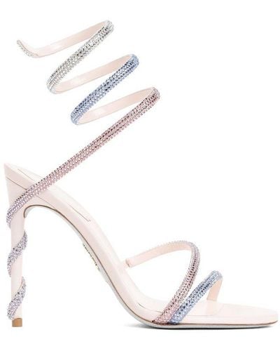 Rene Caovilla René Caovilla Margot Embellished Open Toe Sandals - White
