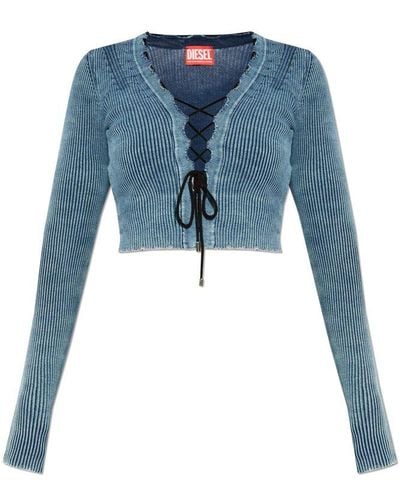 DIESEL M-acchia Lace Cropped Top - Blue