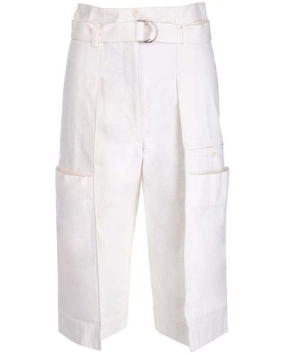 Lemaire Belted Lightweight Capri Shorts - White