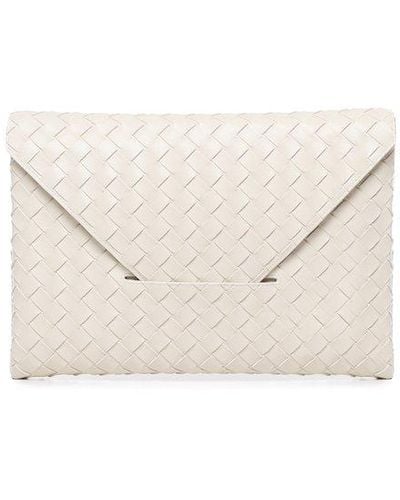 Bottega Veneta Origami Large Clutch Bag - White