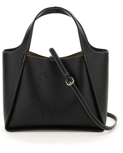 Stella McCartney Logo Detailed Shoulder Bag - Black