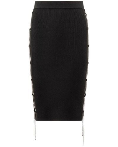 GIUSEPPE DI MORABITO High-waist Lace-detailed Skirt - Black