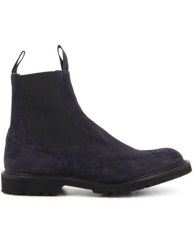 Tricker's Henry Suede Chelsea Boots - Blue