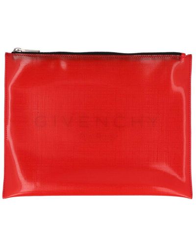 Givenchy Logo Zipped Pouch - Red