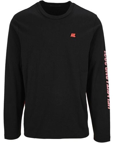 Helmut Lang Piped Long Sleeved T Shirt - Black