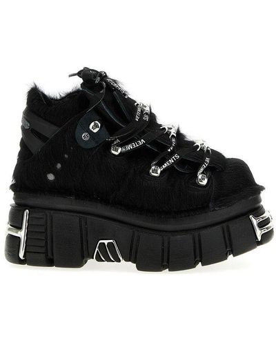 Vetements Platform X New Rock Sneakers - Black