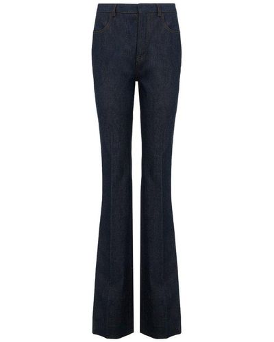 Saint Laurent High Waist Straight Leg Jeans - Blue