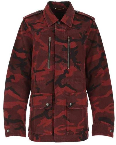 Saint Laurent Printed Cotton Jacket - Red