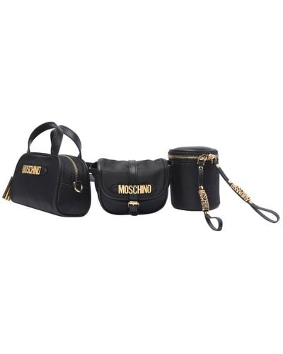 Moschino Logo-lettering Zip Fastened Belt Bags - Black