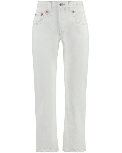 R13 Boy 5-Pocket Straight-Leg Jeans - White