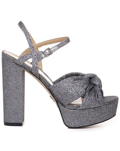 MICHAEL Michael Kors Jordyn Embellished Glitter Platform Sandals - Metallic