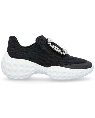 Roger Vivier Viv' Run Light Embellished Buckle Sneakers - Black