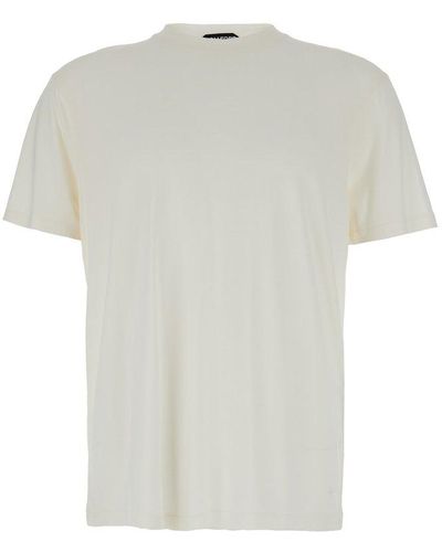 Tom Ford Short Sleeved Straight Hem T-shirt - White