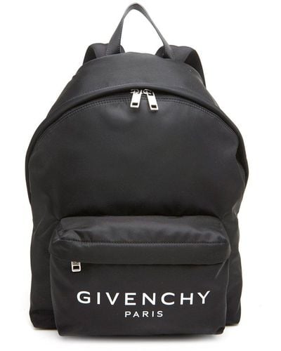 Givenchy Paris Logo Zipped Backpack - Black
