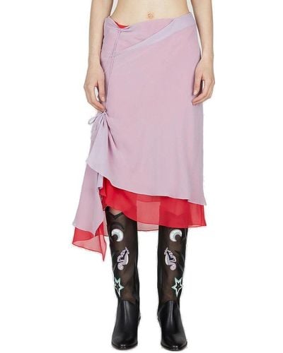 Kiko Kostadinov Mirka Layered Skirt - Pink