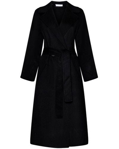 Kaos Double Breasted Belted Coat - Black
