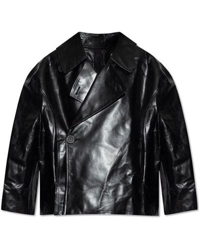 Rick Owens 'drella' Leather Jacket - Black